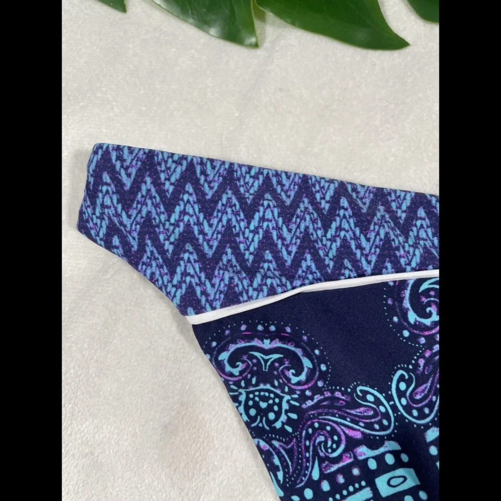 NEW Red Carter Allover Reversible Bikini Bottom Blue/Purple [ S/6 Small‎ ]